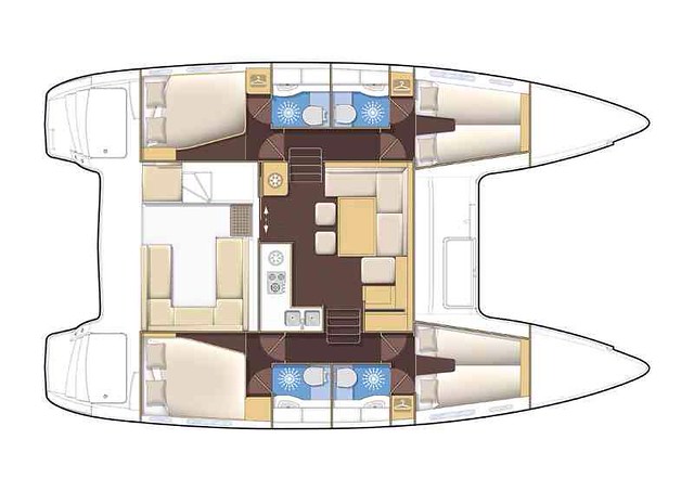 Lagoon 400 with 4 heads