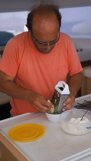 Vassilis making tzatziki