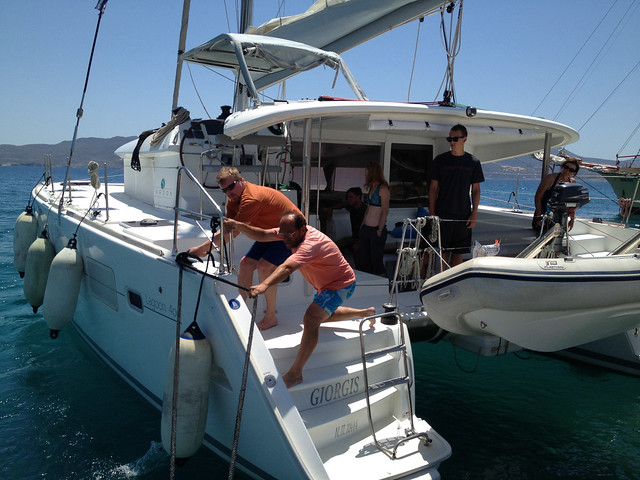 Mooring at Adamas port on Milos